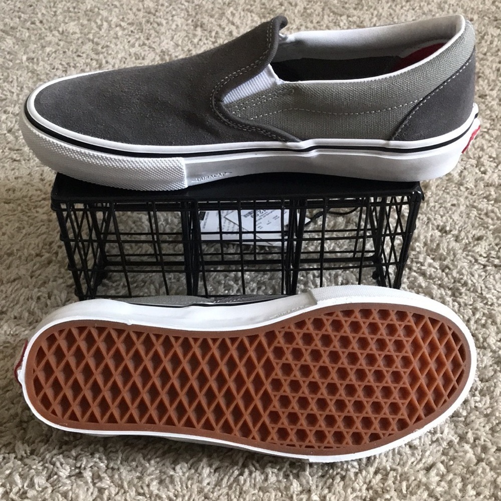 VANS GREY skateboard Shoes Classic Slip-On Sneaker NEW